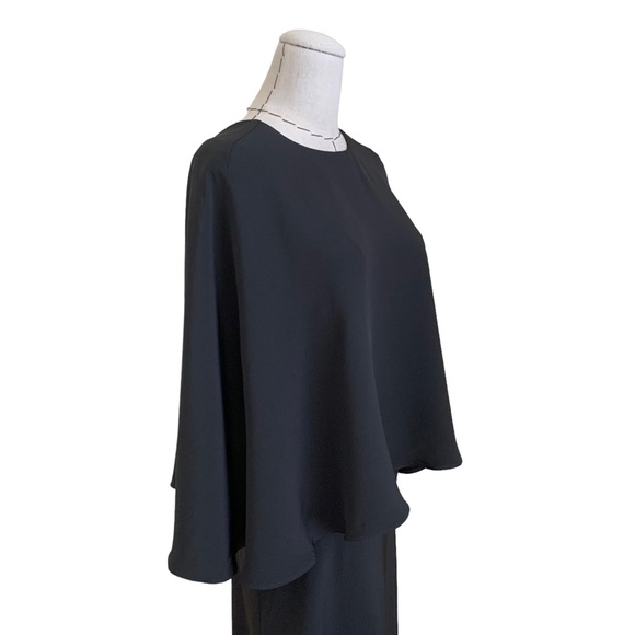 Alessandra Rich Black Capelet Silk Gown sz 40 - Picture 5 of 15